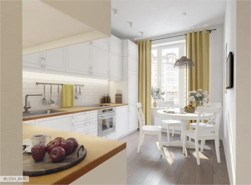 Светлый интерьер квартиры для большой семьи 01