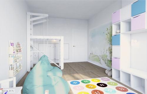 Светлый интерьер квартиры для большой семьи 11