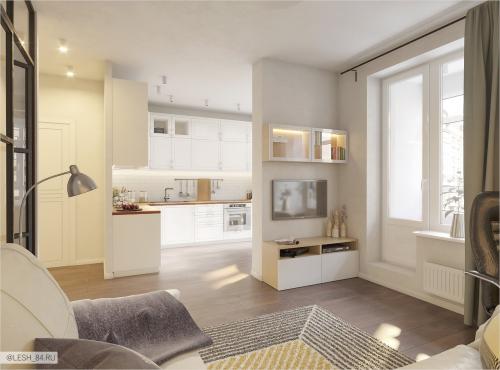 Светлый интерьер квартиры для большой семьи 02