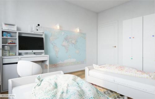 Светлый интерьер квартиры для большой семьи 09