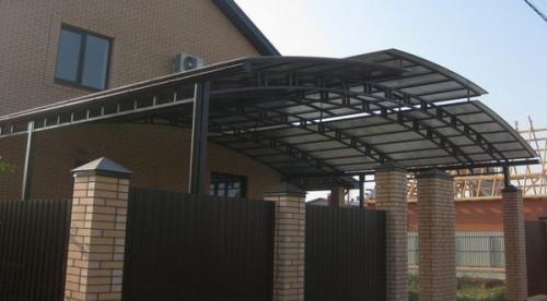 Арочные навесы из профнастила. Устройство навеса из профнастила: какой построить