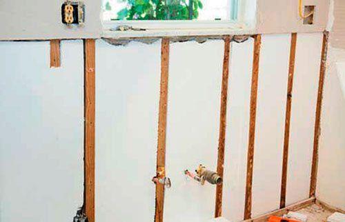 Каркас деревянный под гипсокартон. Деревянный каркас под стеновую обшивку 06