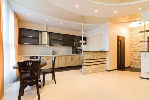 Кухня студия и гостиная. Дизайн кухни-гостиной в маленькой квартире 27