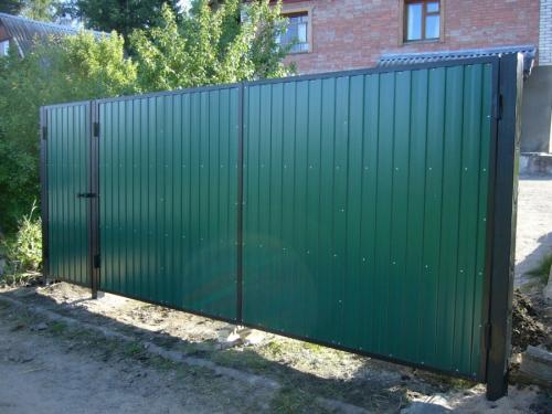 Ворота распашные из профнастила своими руками чертежи. Ворота из профнастила — 135 фото, как установить своими руками разные типы ворот