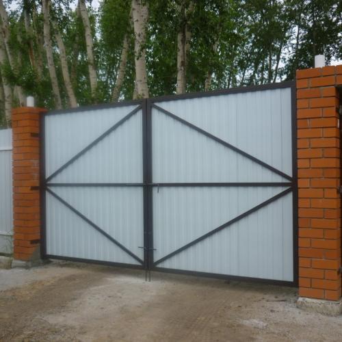 Ворота распашные из профнастила своими руками чертежи. Ворота из профнастила — 135 фото, как установить своими руками разные типы ворот