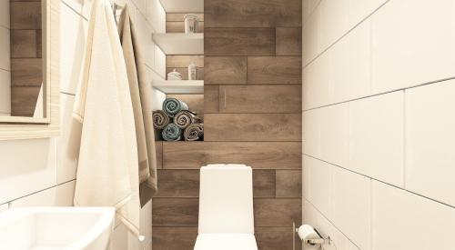 Ванная комната с плиткой под дерево 01