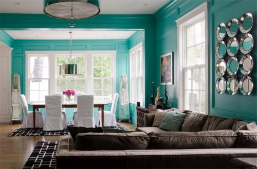 Мятный и бирюзовый в интерьере 01
