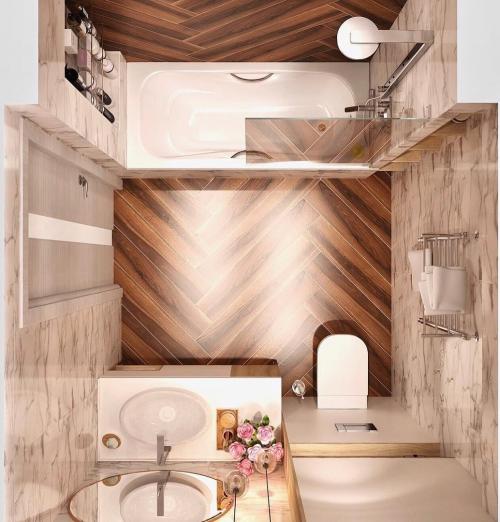 Дизайн светлой ванной комнаты под мрамор 01