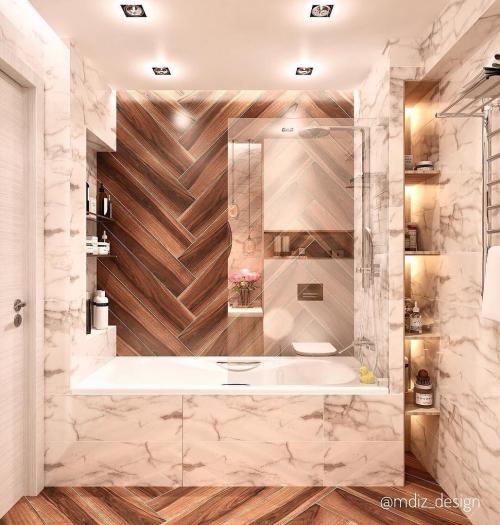 Дизайн светлой ванной комнаты под мрамор 02
