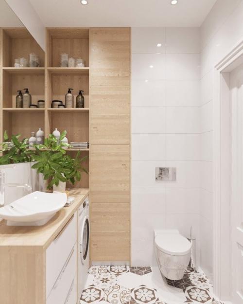 Светлый интерьер ванной комнаты 01