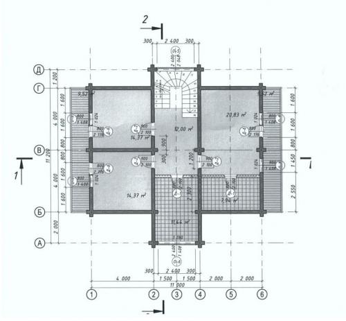 Двухэтажный дом из бруса 07