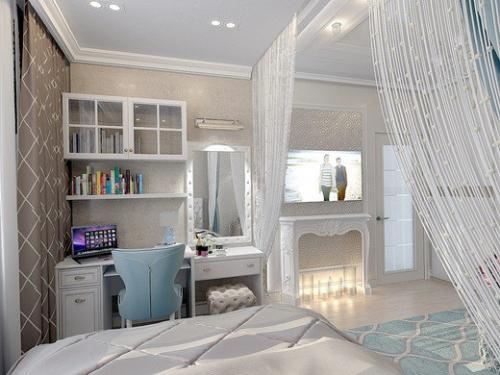 Гостиная в однокомнатной квартире 03