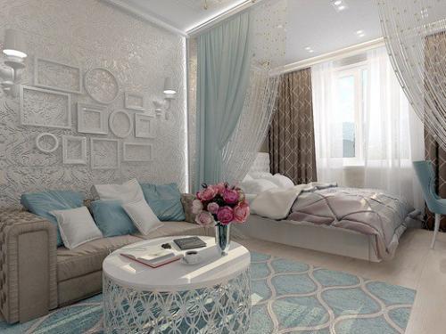 Гостиная в однокомнатной квартире 01