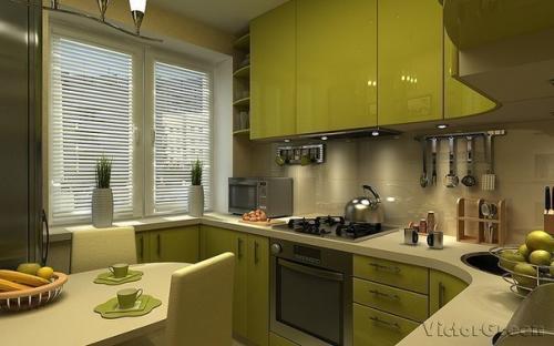 Интерьер кухни площадью 6 кв.м 01