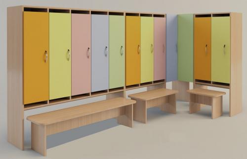 Шкафчики для раздевалок детский сад. Разнообразие моделей