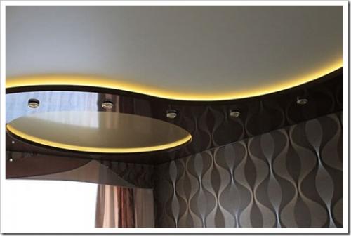 Многоуровневые натяжные потолки без гипсокартона. Как делают двухуровневые натяжные потолки без гипсокартона?