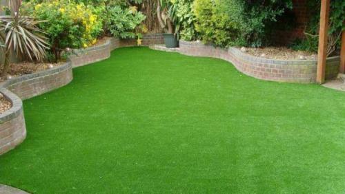 Газон перед домом с цветами. Нужно ли ухаживать за газоном?