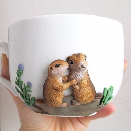 Оформление чашек полимерной глиной 02