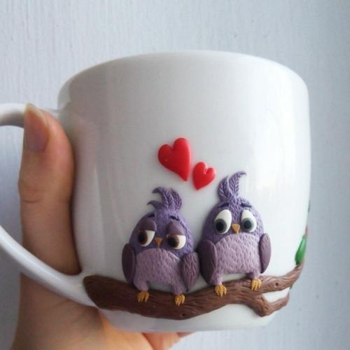 Оформление чашек полимерной глиной 04