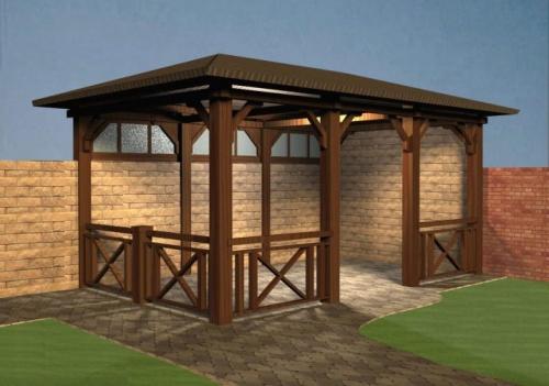 Проекты дачных беседок с мангалом. Особенности беседки с мангалом 07 Проекты дачных беседок с мангалом. Особенности беседки с мангалом 07