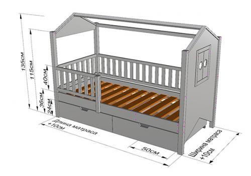 Детская кровать своими руками из дерева схема. Чертеж и размеры кровати