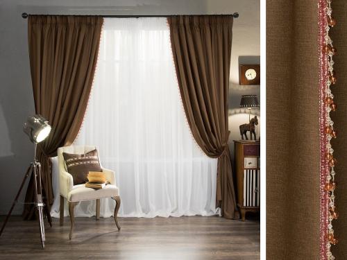 Шоколадно-сливочное сочетание штор 06