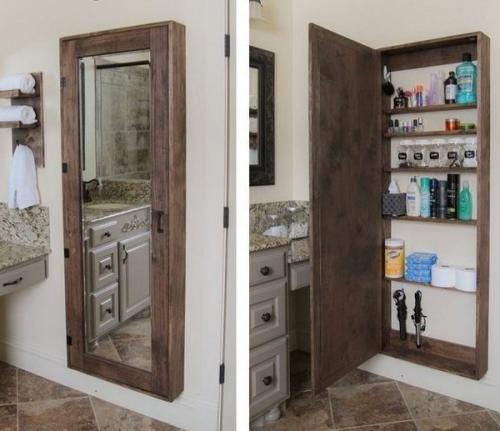 Зеркало, за которым легко можно спрятать все нужные баночки 01