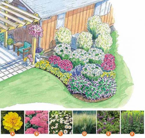 Готовые схемы цветников для начинающих. Как сделать красивую клумбу: 15 схем для цветника
