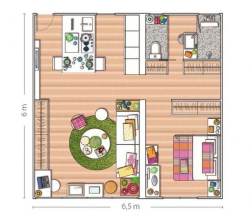 Зонирование однокомнатной квартиры с помощью перегородки. Подготовка и планирование пространства