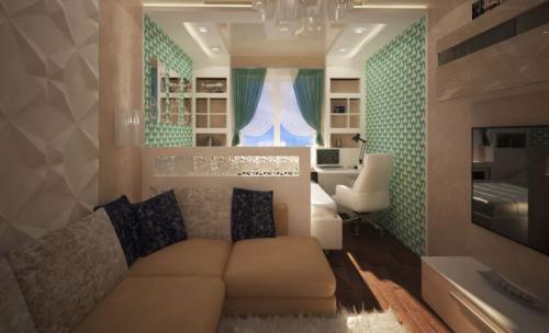 Идеи и варианты зонирования однокомнатных квартир. Способы зонирования 23