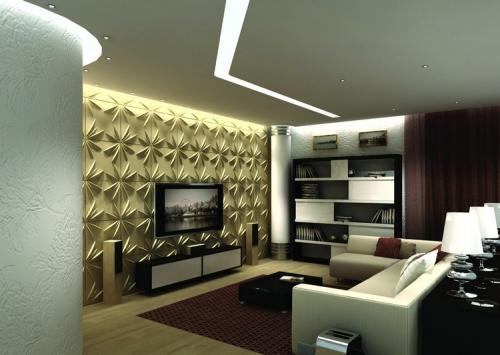 3д панели в интерьере гостиной. Стеновые панели 3D в гостиных класса «Люкс»