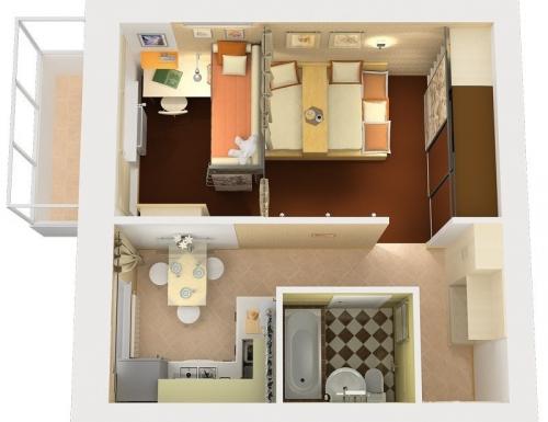 Однокомнатная квартира для семьи с тремя детьми. Варианты планировки однокомнатной квартиры для семьи из трех человек