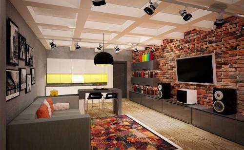 Дизайн однокомнатной хрущевки с двумя детьми. Однокомнатная 15