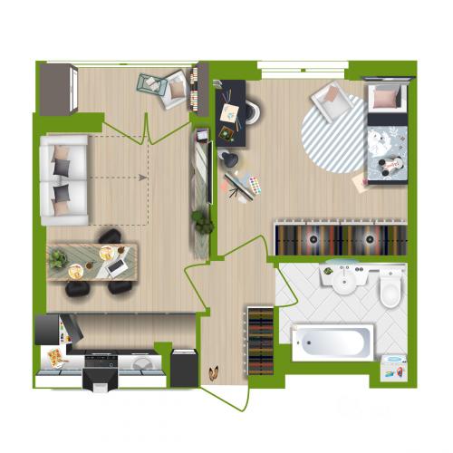 Как адаптировать планировку дома к потребностям растущих детей. Вариант .  Для семьи с дошкольником