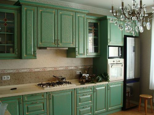 Зеленые кухни в интерьере. Дизайн зеленой кухни: фото примеры реальных интерьеров