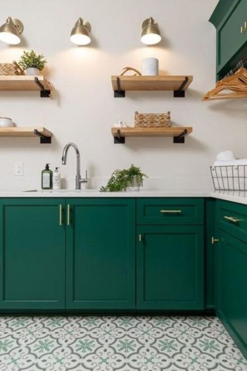 Фартук зеленый для кухни. Зеленая кухня 23 Фартук зеленый для кухни. Зеленая кухня 23