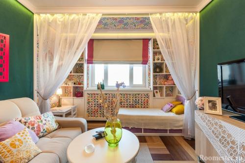 Дизайн однокомнатной квартиры 35 кв м с ребенком. Организация зон для двух взрослых и маленького ребенка