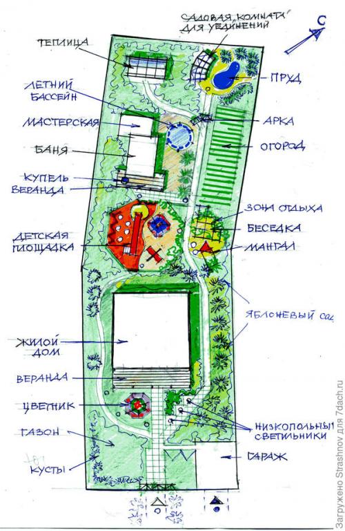 Какие ошибки при планировке участка 12 соток лучше избегать. Как лучше распланировать участок 12 соток, с учетом того, что проезжая часть по уровню н. 5 м выше участка?