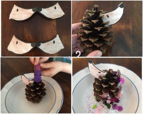 Можно ли создавать ежика из бутылки и шишек вместе с детьми. Ежик из еловых и сосновых шишек —, как сделать поделку в детский сад или школу. Мастер-классы и идеи
