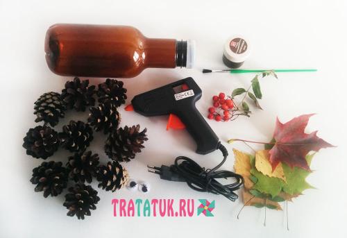 Как сделать ёжика из пластиковой бутылки. Забавный ежик из шишек и пластиковой бутылки: пошаговая инструкция