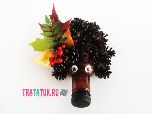 Как сделать ёжика из пластиковой бутылки. Забавный ежик из шишек и пластиковой бутылки: пошаговая инструкция