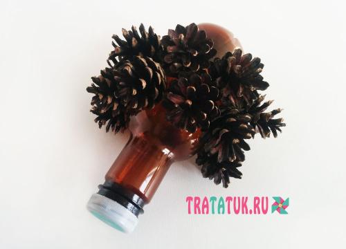 Как сделать ёжика из пластиковой бутылки. Забавный ежик из шишек и пластиковой бутылки: пошаговая инструкция