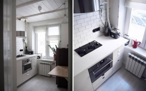 Кухня в хрущевке длиной 2-2,5 метра. 100 лучших идей для ремонта кухни в хрущевке 11 Кухня в хрущевке длиной 2-2,5 метра. 100 лучших идей для ремонта кухни в хрущевке 11