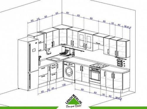 Угловой гарнитур для кухни. Угловые кухни (150 фото) 25