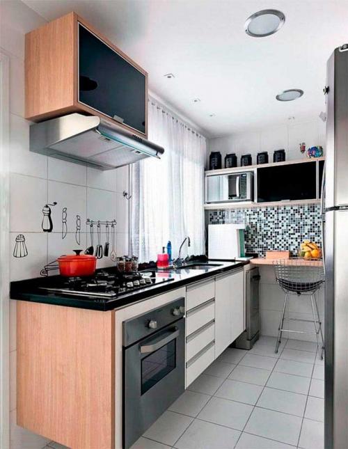 Прямой кухонный гарнитур для маленькой кухни. Кухонный гарнитур для маленькой кухни: 5 основ правильного выбора