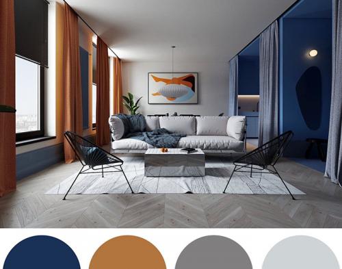 Цвет стен в гостиной 2022. Сочетание цветов в интерьере 2022