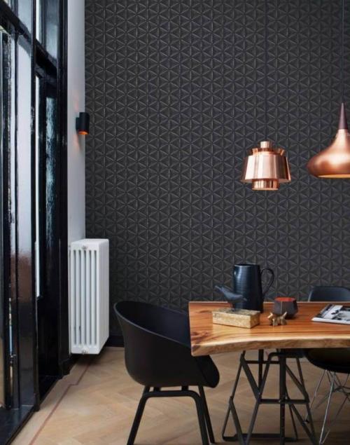 Черные обои в интерьере. Сочетание оттенков 29 Черные обои в интерьере. Сочетание оттенков 29