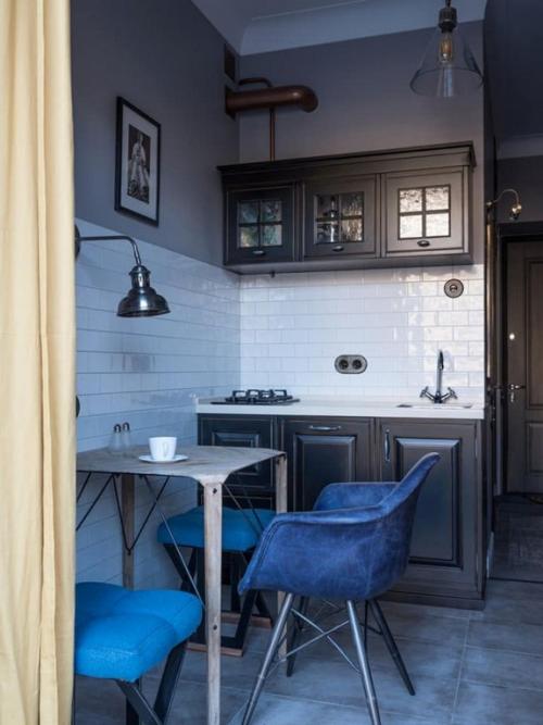 Темные обои на кухне. 117 лучших примеров дизайна кухни в темных тонах