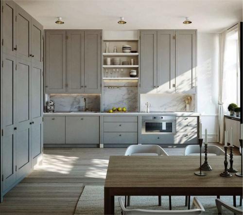 Серые стены в интерьере кухни. Все об использовании серого цвета в интерьере кухни
