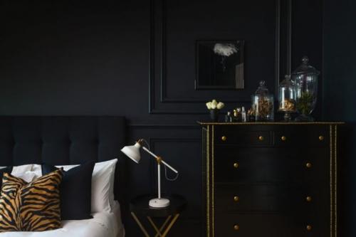 Черные стены в комнате. Оформляем интерьер в черном цвете: Шторы/Обои/Потолок (185+Фото). Яркий акцент вашего дизайна